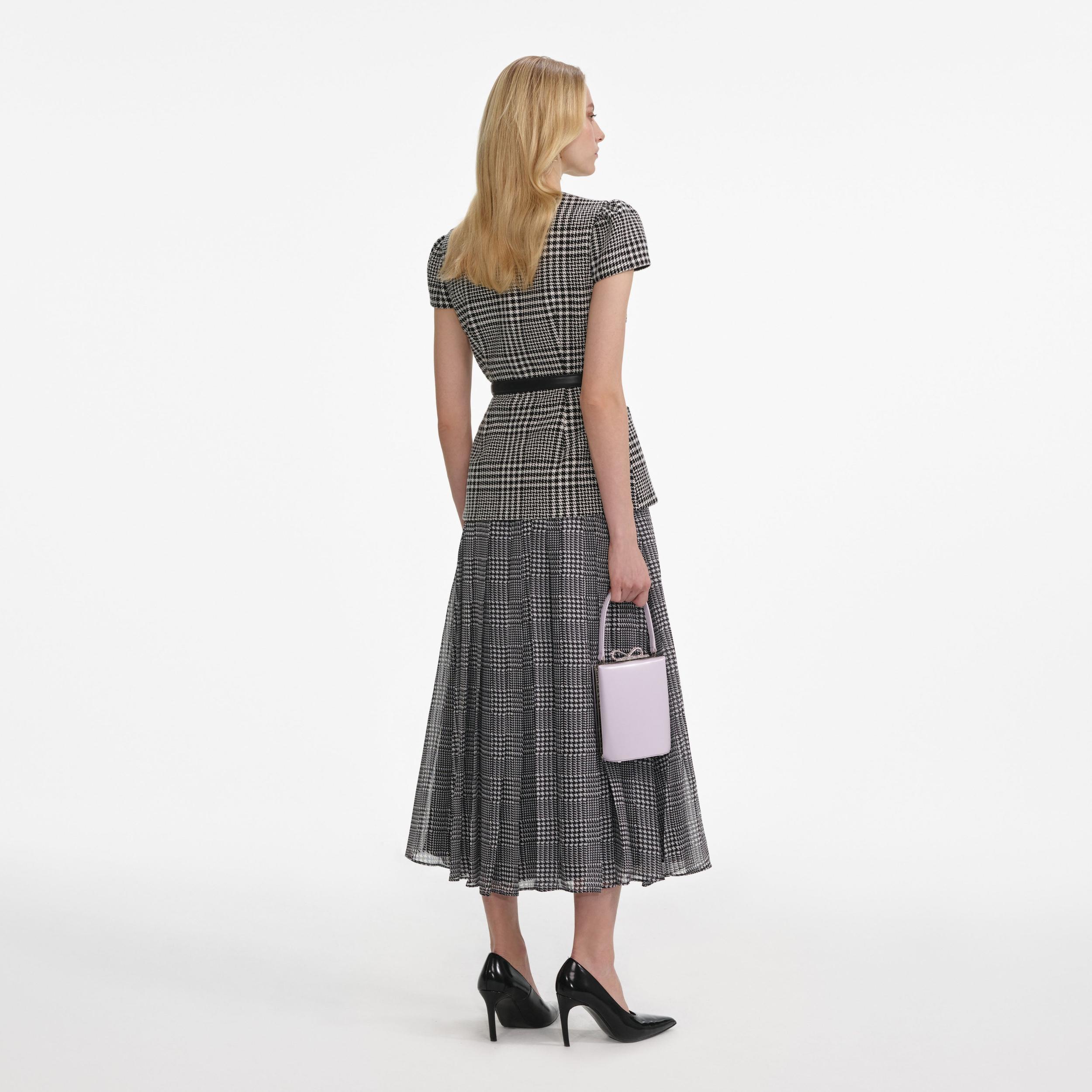 Houndstooth Tailored Midi Dress Product Image