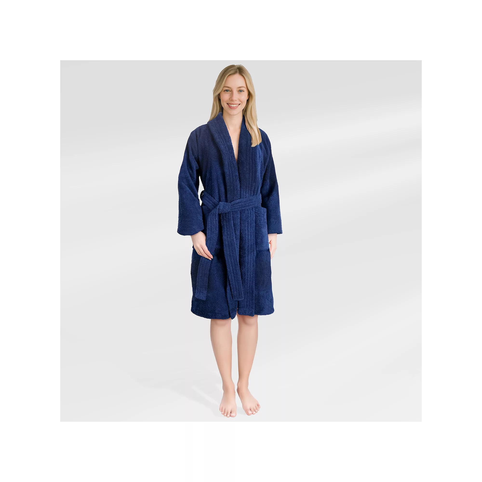 Women's American Soft Linen Long Sleeve Terry Bathrobe, Adult Unisex,  Product Image