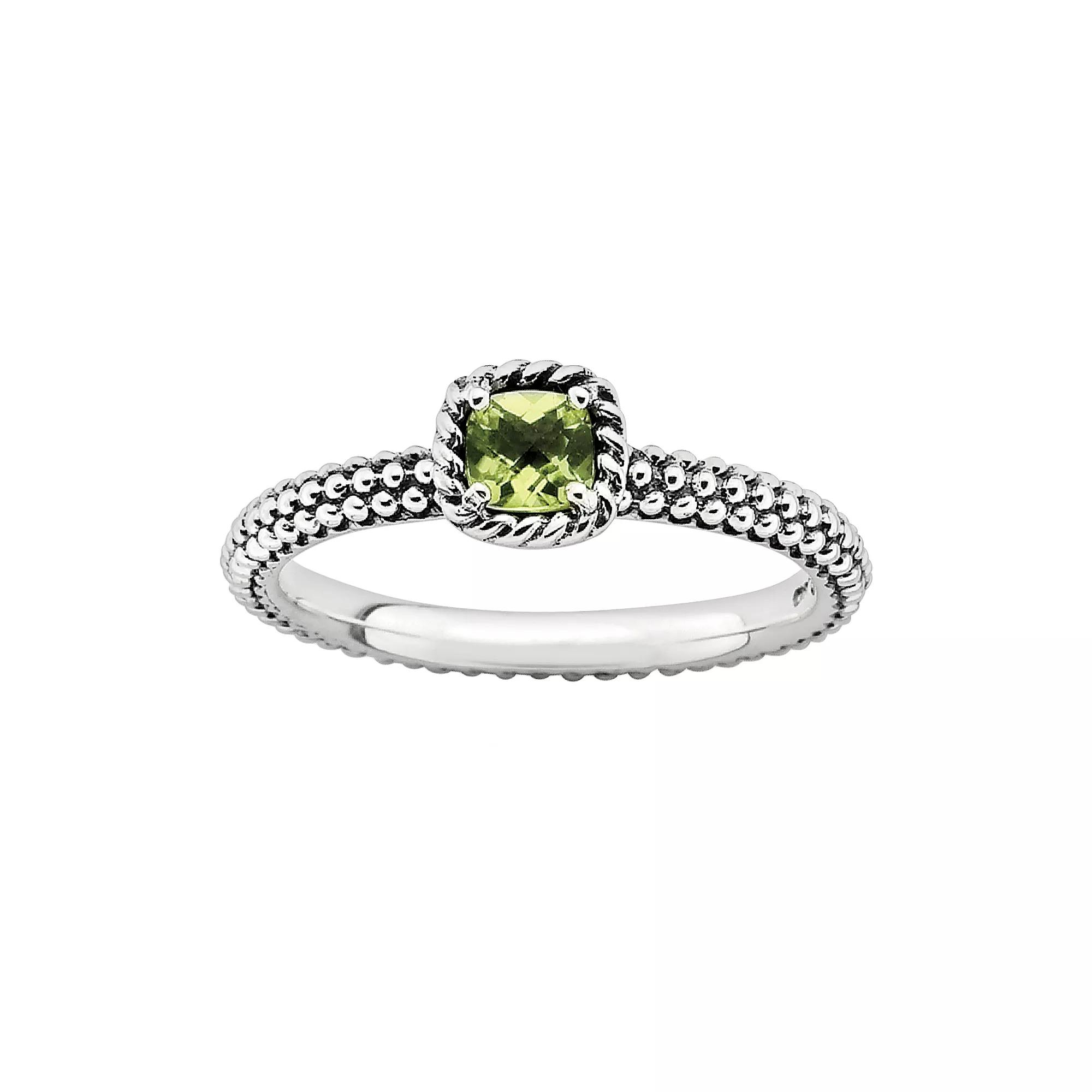 Stacks & Stones Sterling Silver Peridot Stack Ring, Women's, Size: 7, Green Product Image