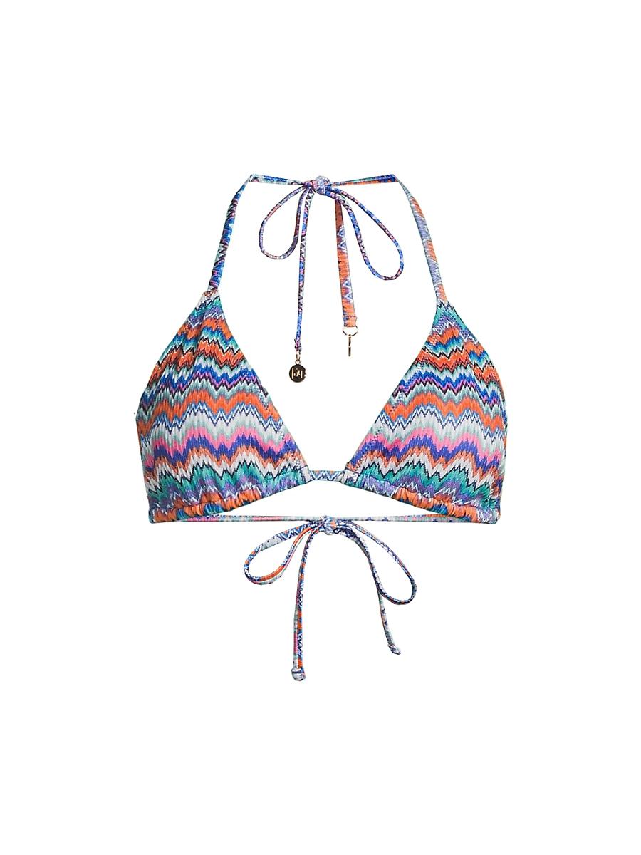 Womens Barcelona Metallic Chevron Triangle Bikini Top Product Image