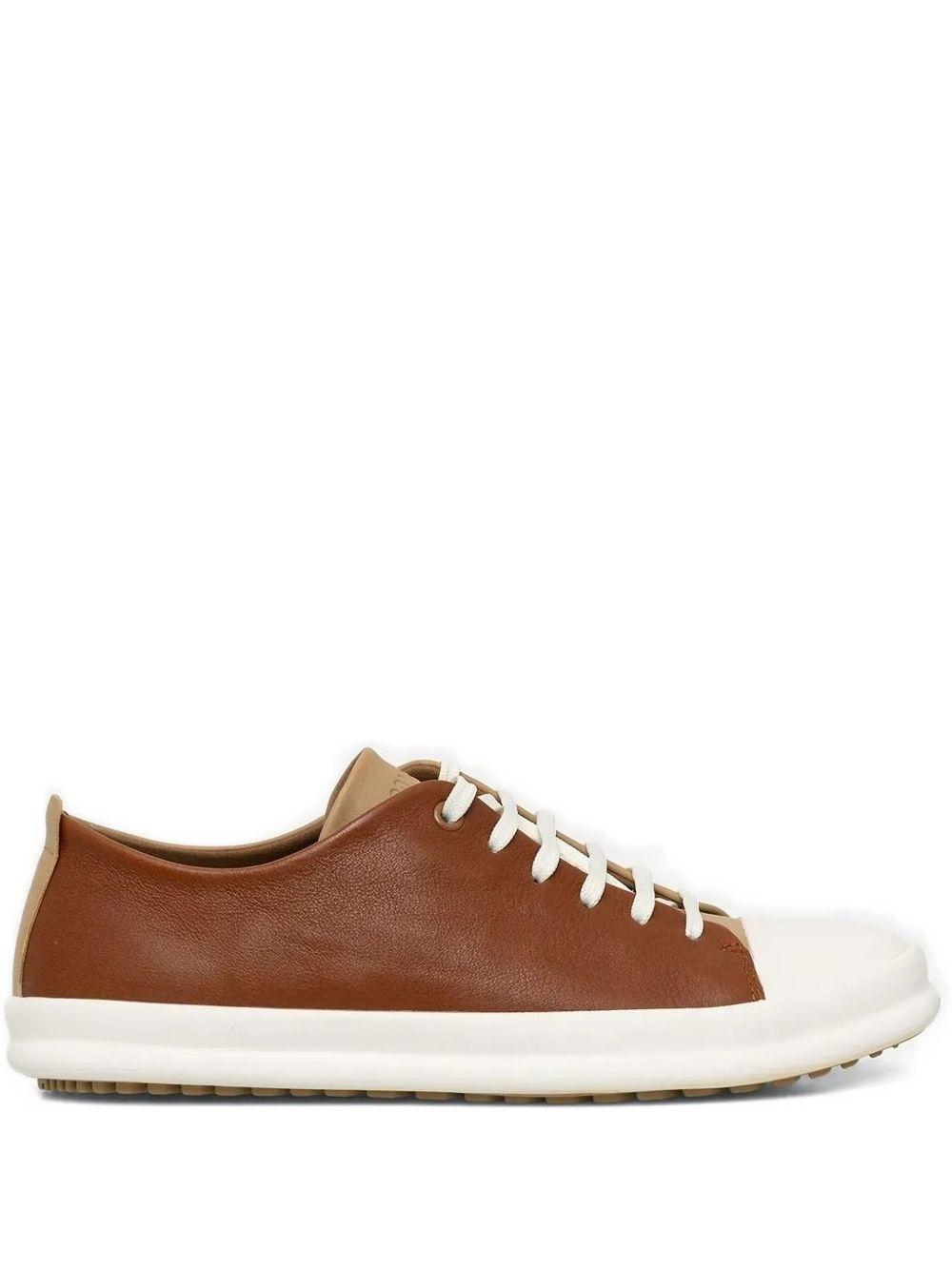 lace-up leather sneakers  Product Image