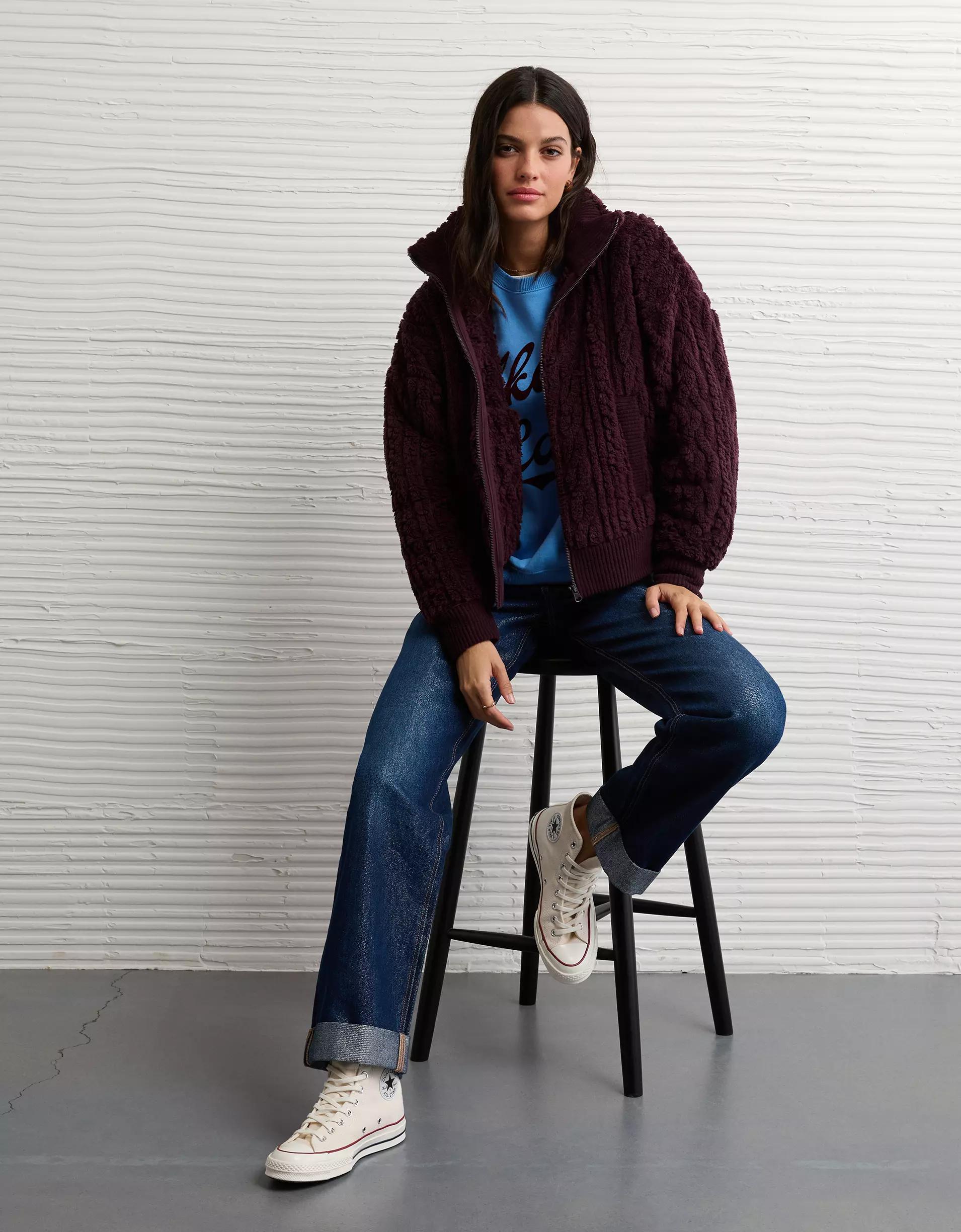 AE Cable Sherpa Full-Zip Sweatshirt Product Image