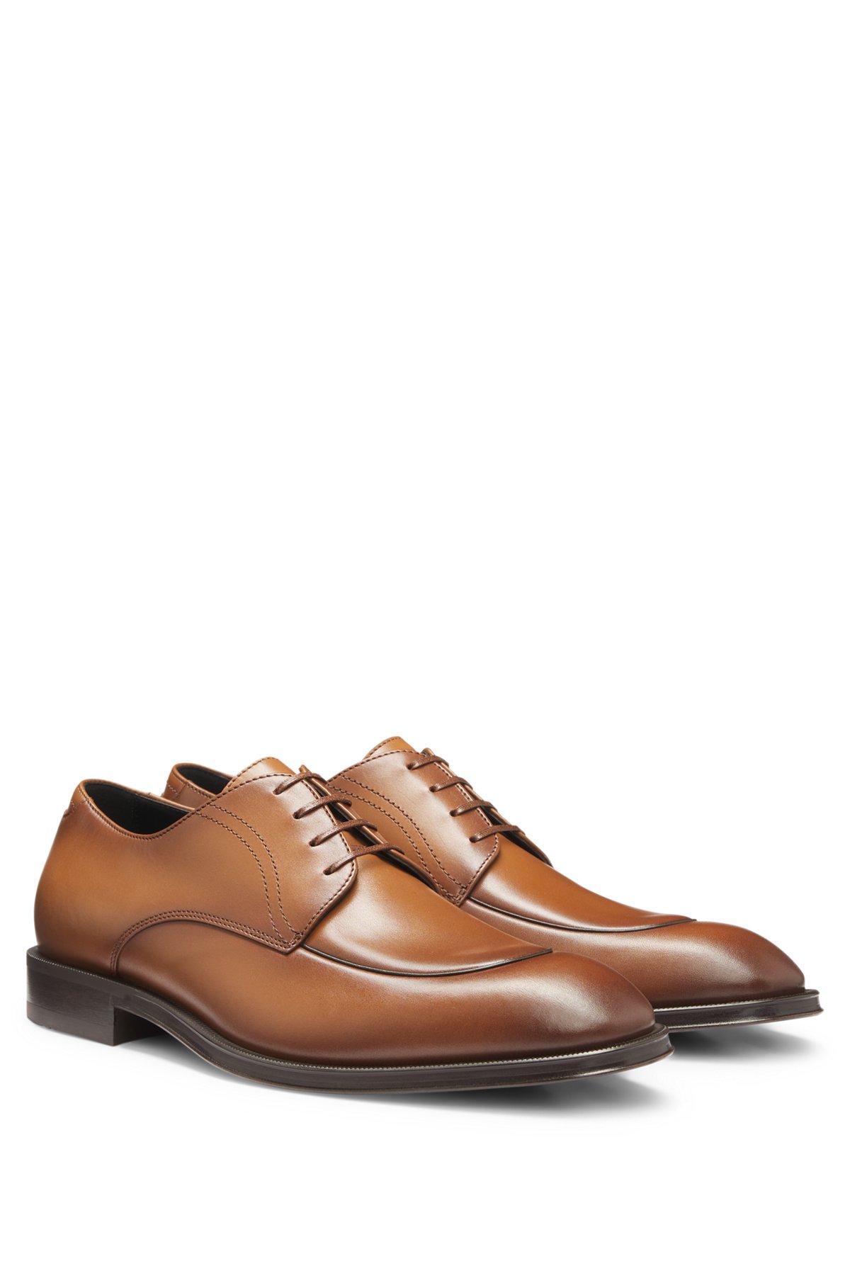 Leather Derby shoes with apron toe Product Image