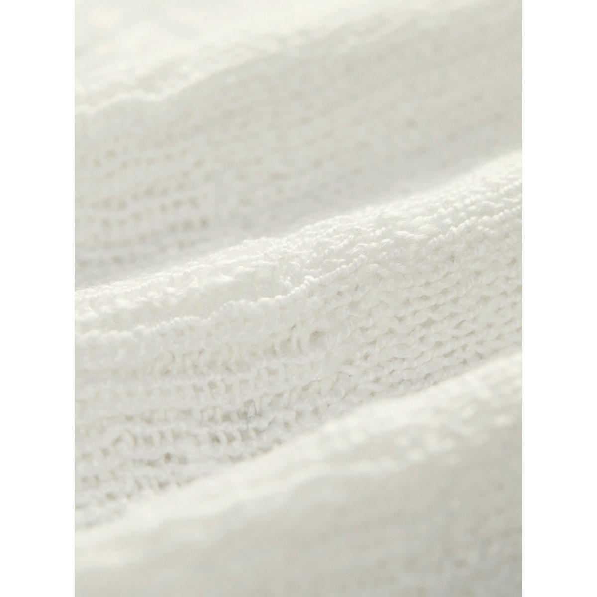 Plus Size Contrast Patched Pocket Open Front Cardigan White Women Casual Loose Long Sleeve Everyday Cardigans BloomChic 12/L Product Image