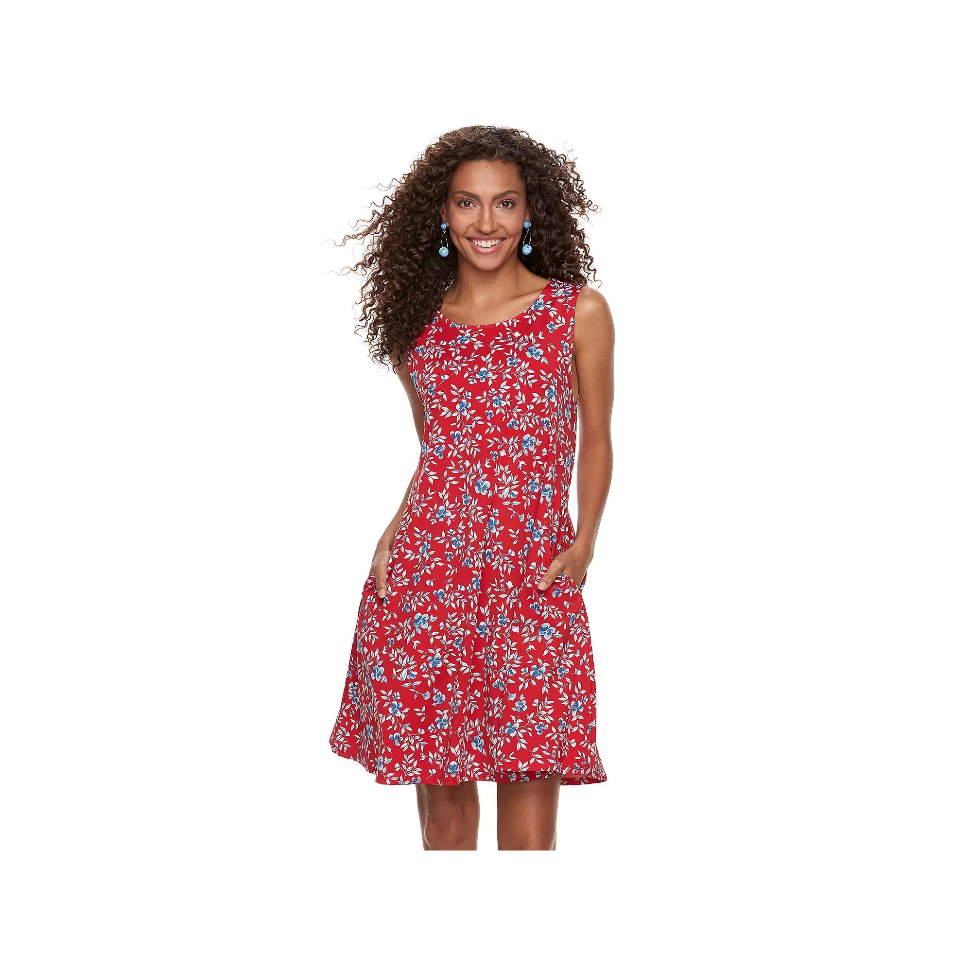 Women's Nina Leonard Floral Swing Dress,  Product Image