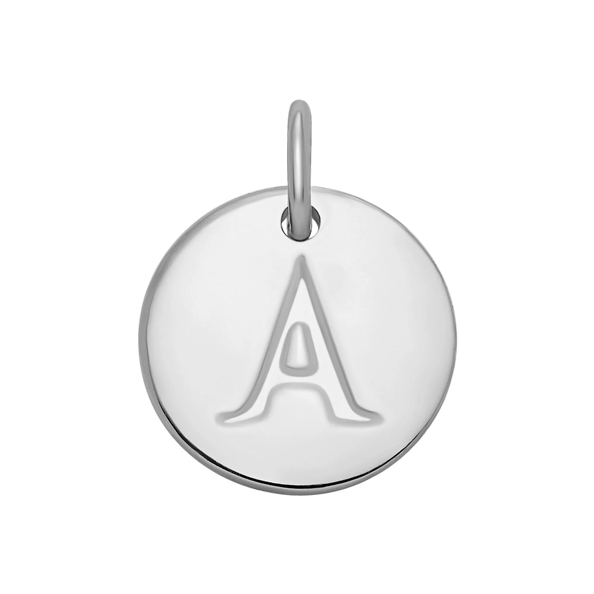 PRIMROSE Sterling Silver Letter Disc Charm, Women's, Sterling Silver F Product Image