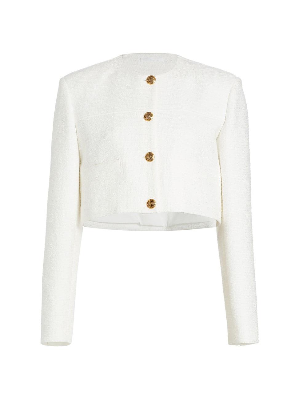 Womens Pia Cotton-Blend Tweed Crop Jacket Product Image