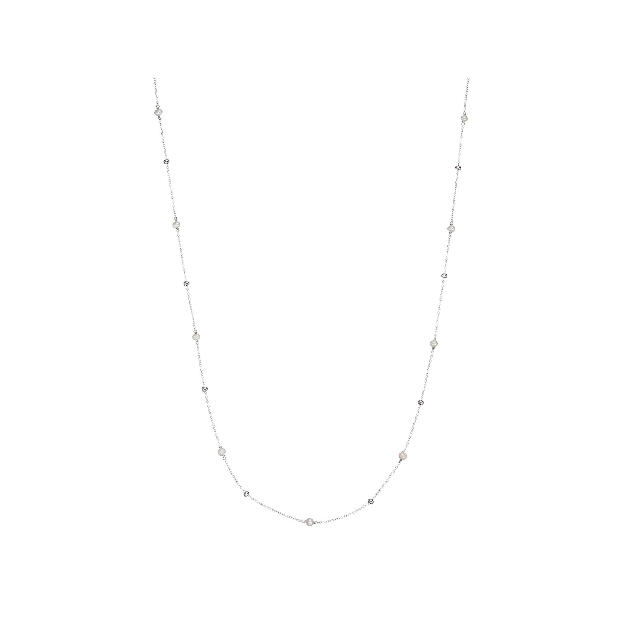 Sterling Silver Freshwater Cultured Pearl Beaded Long Necklace, Women's, Size: 36", White Product Image