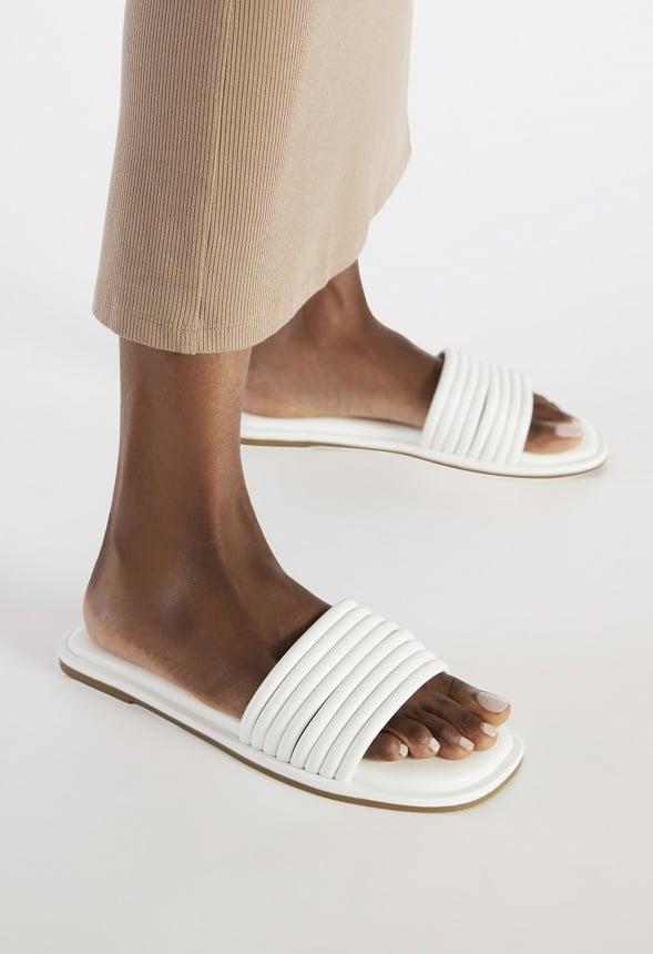 JustFab Margaux Platform Loafer Pump Womens Black/ White Size 8.5 Product Image