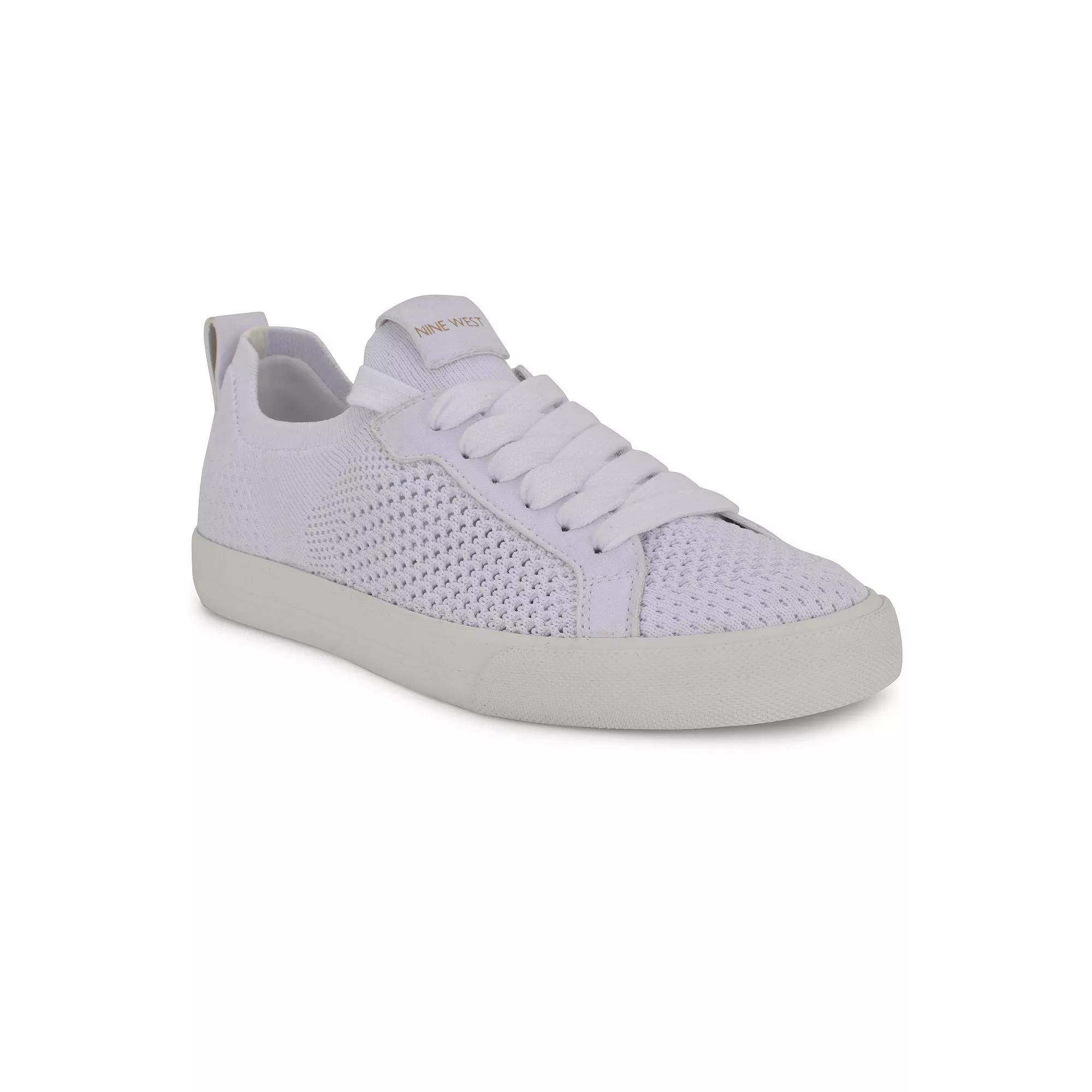 Nine West Looki Round Toe Casual Lace-Up Sneakers, Women's, Size: 7, White Product Image