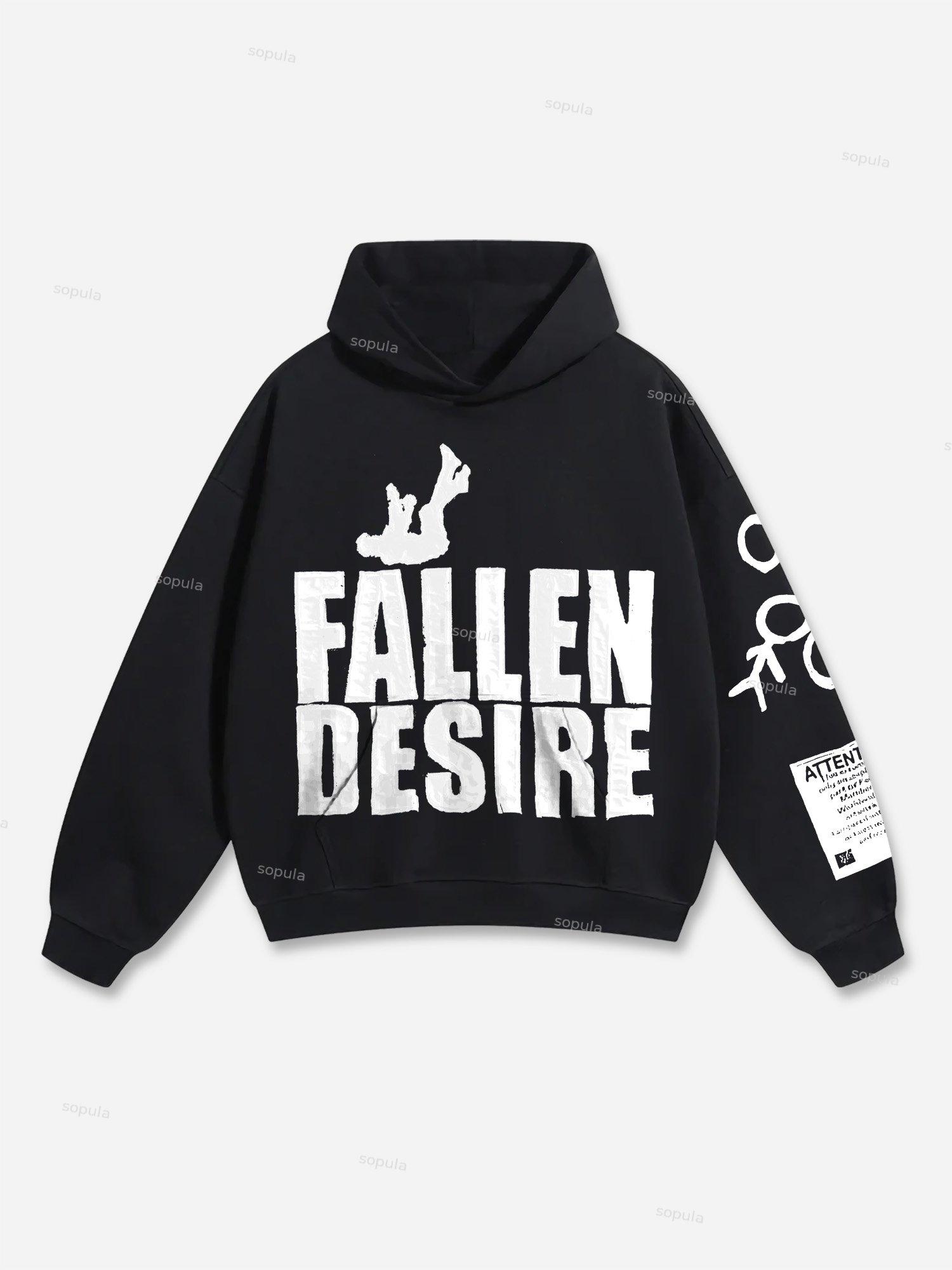 Sopula Vintage Fallen Desire Graphics Pocket Hoodie Product Image