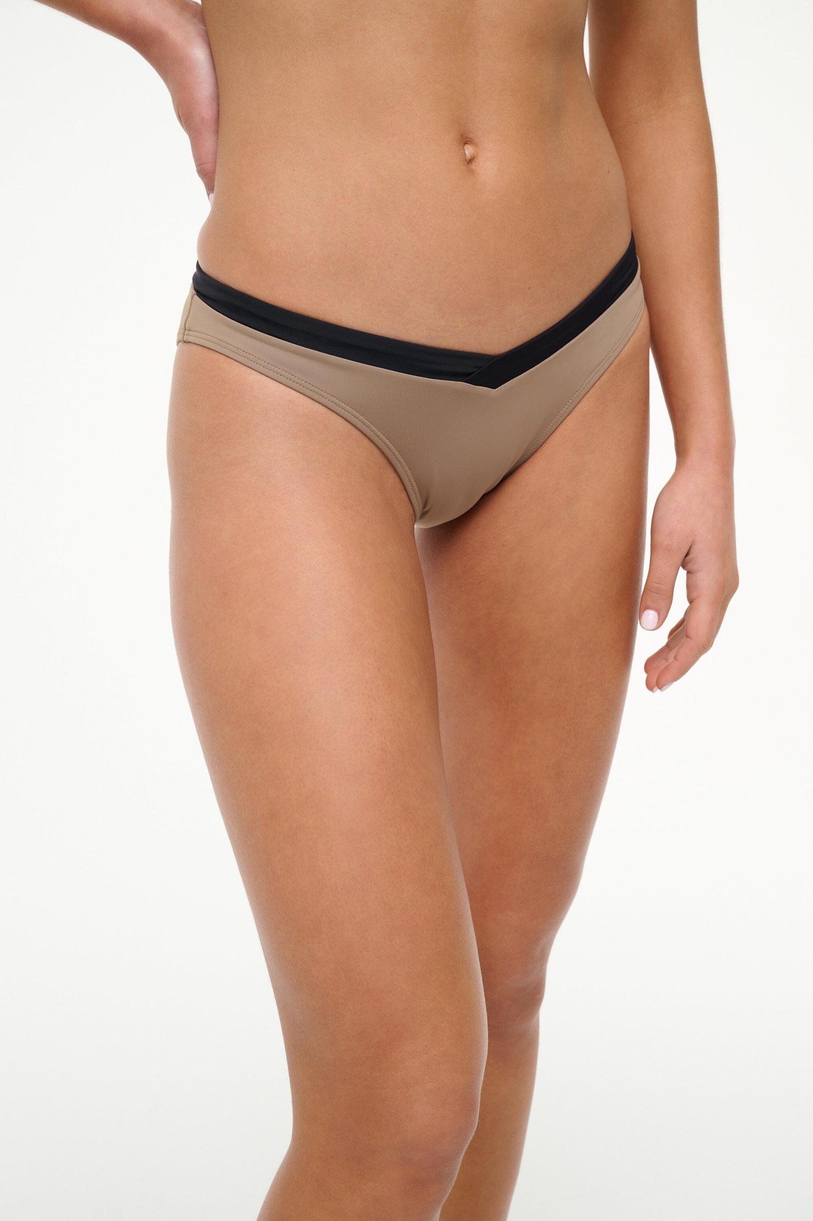GWEN BIKINI BOTTOM | TAUPE BLACK Product Image