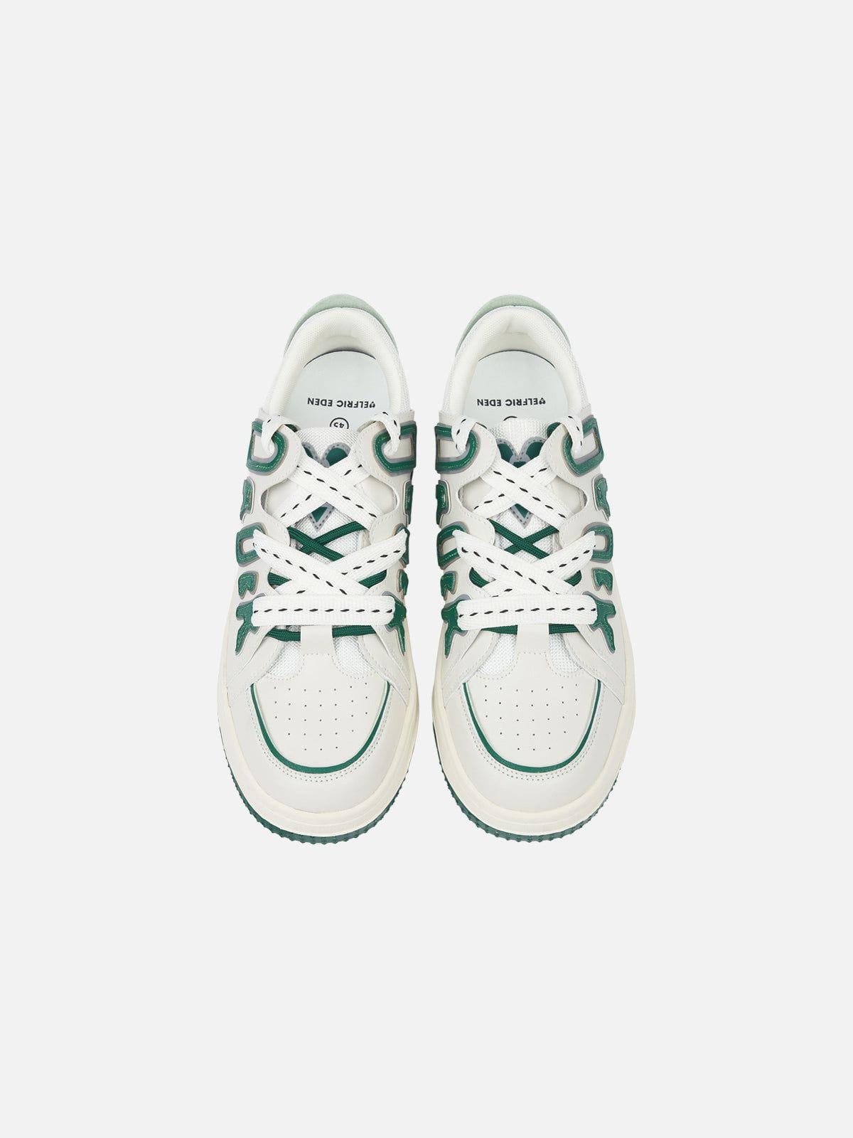 StarryClimb Double Lace Patchwork Skate Shoes Product Image