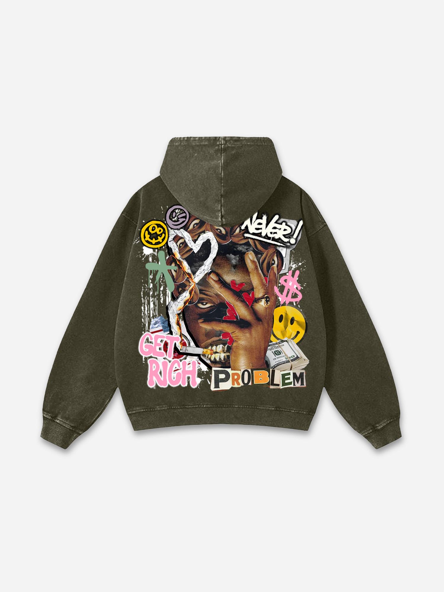 Richer Than My Opps Vintage Graphic Washed Hoodie Product Image