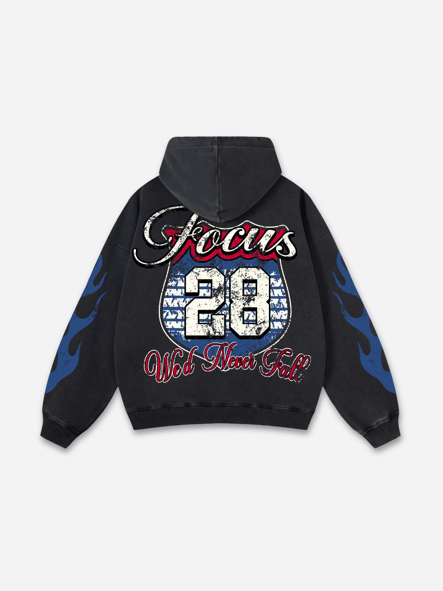 Richer Than My Opps Graphic Acid Wash Hoodie Product Image