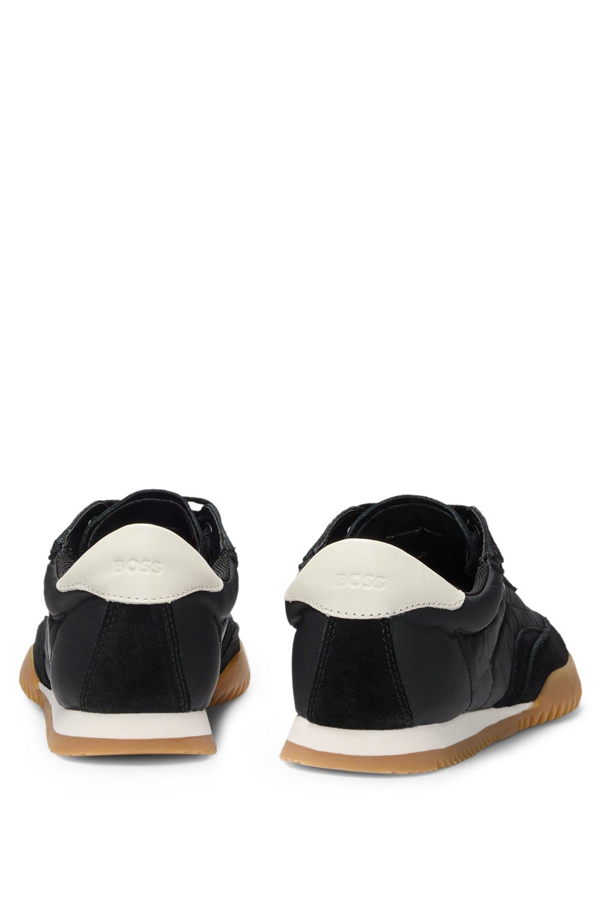 Low-top trainers in fabric and suede Product Image