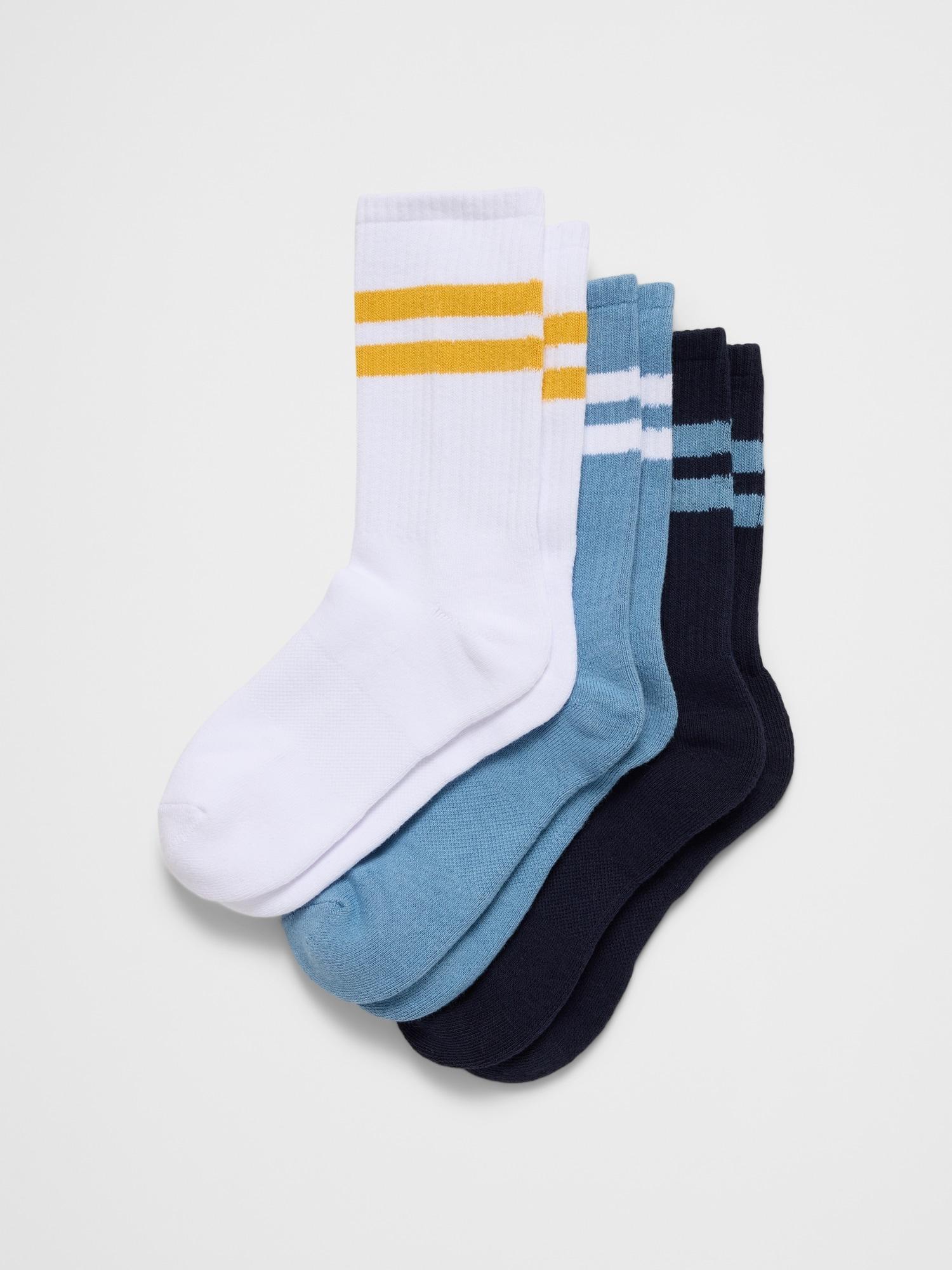 Organic Cotton-Blend Ribbed Crew Socks (3 Pack) Product Image