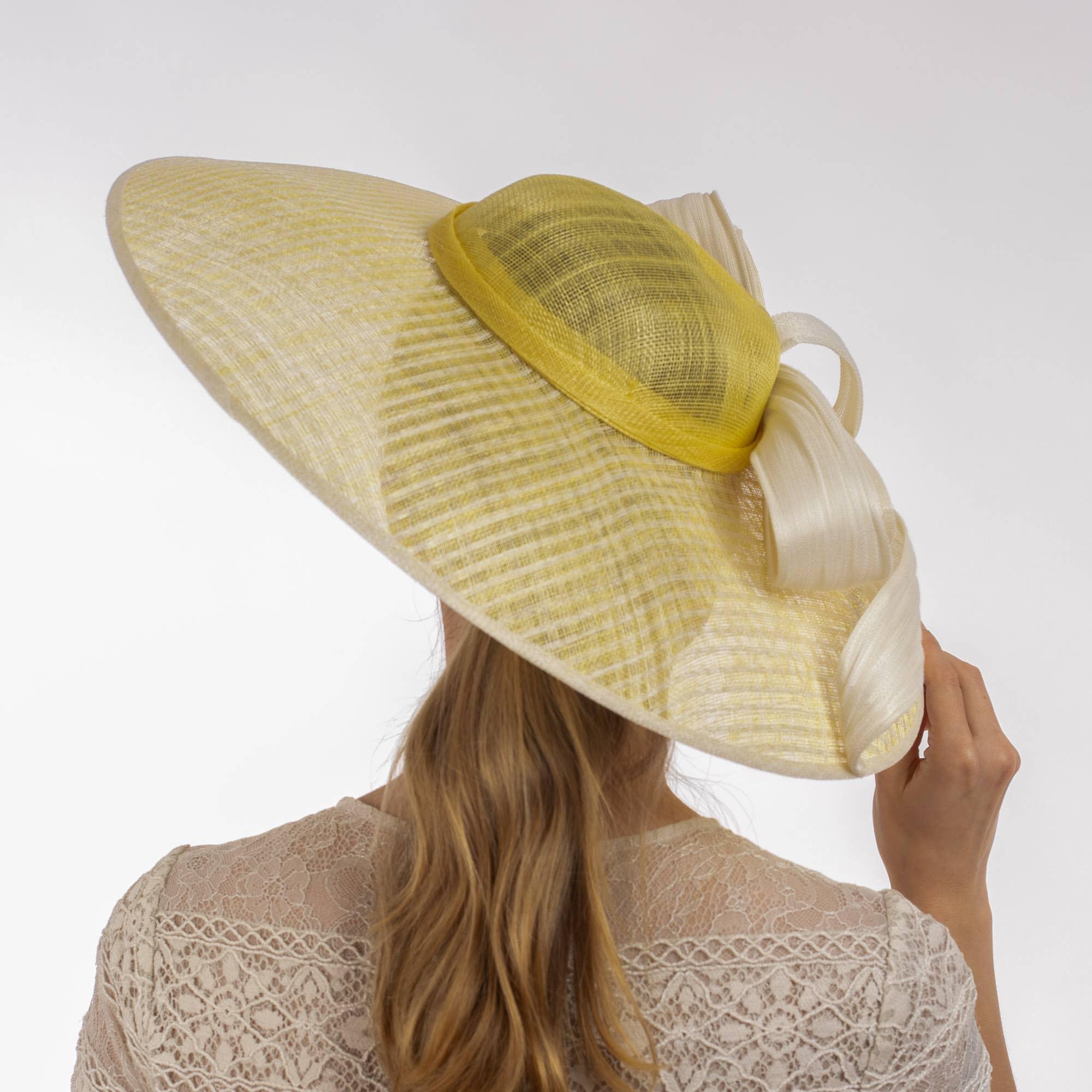 Dual Color Sinamay Base With Jinsin Buntal Bow Product Image