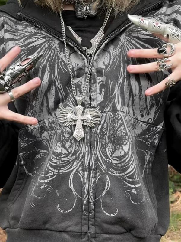 Street Graphic Print Oversized Hoodie Product Image