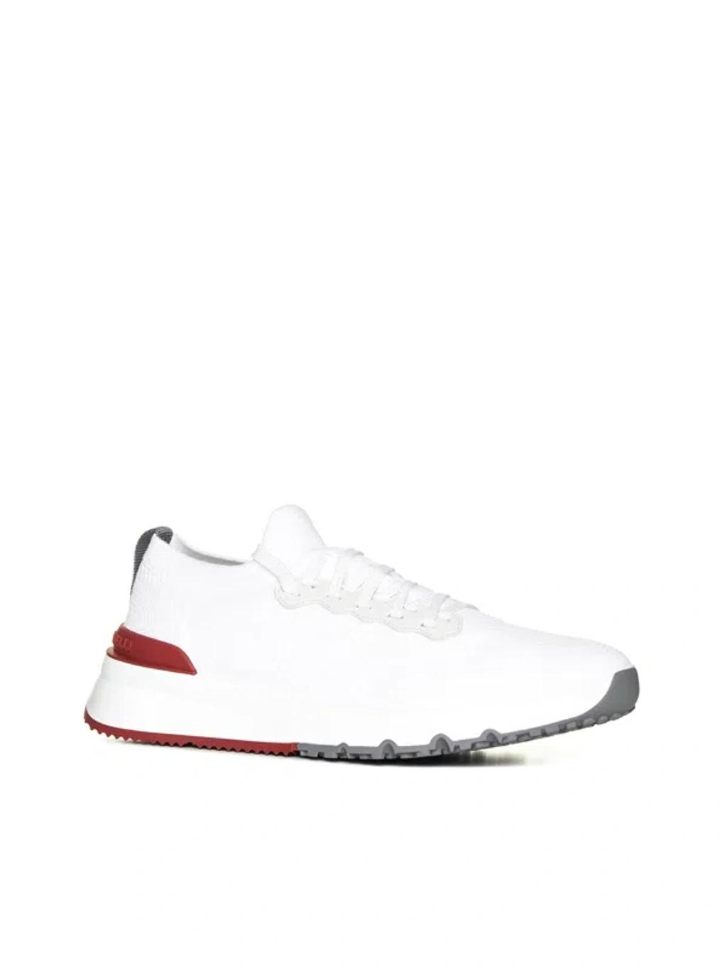 BRUNELLO CUCINELLI Cotton Knit Runners In White Product Image