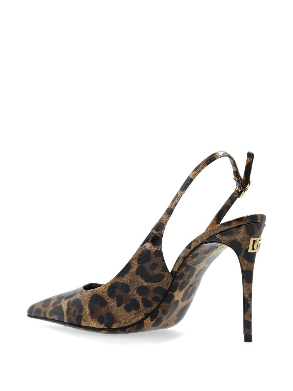 DOLCE & GABBANA Luxurious Leopard Printed Slingback Pumps For Women In Lavender Product Image