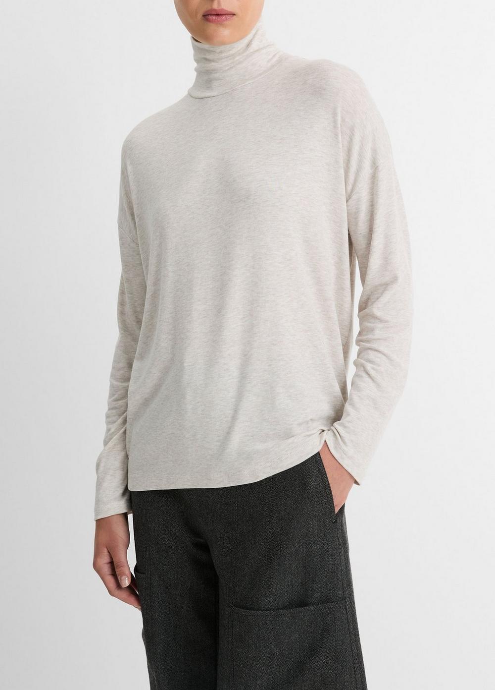 Relaxed Long-Sleeve Turtleneck Top Product Image