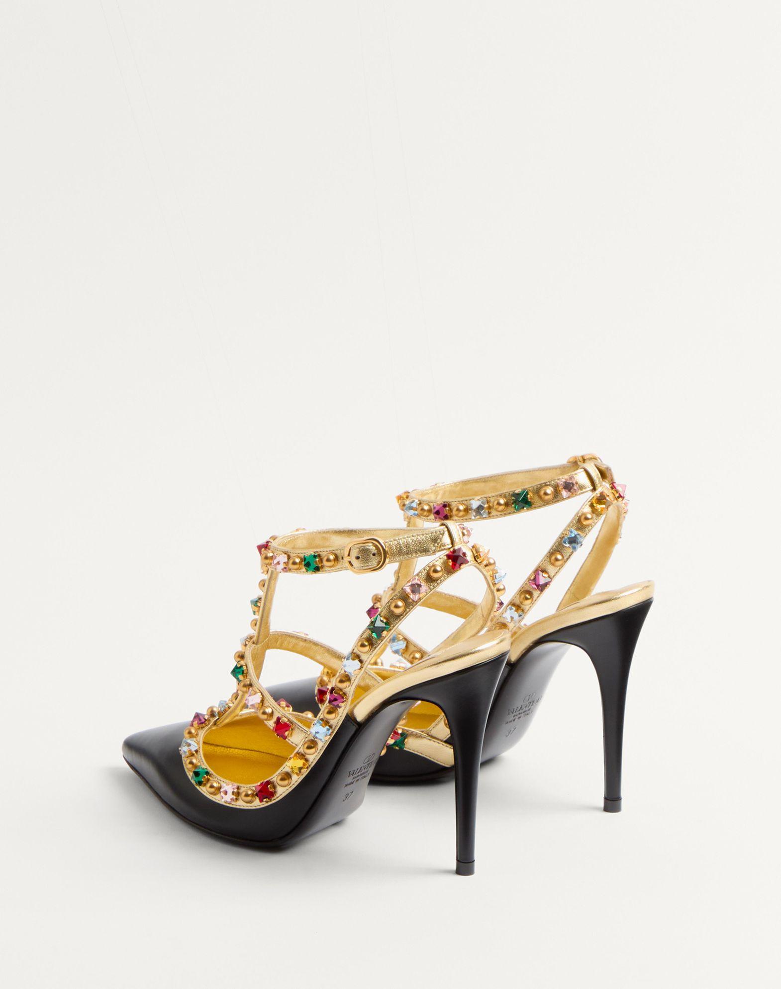 Rockstud Calfskin Pumps With Cabochon And 100Mm Crystals Product Image
