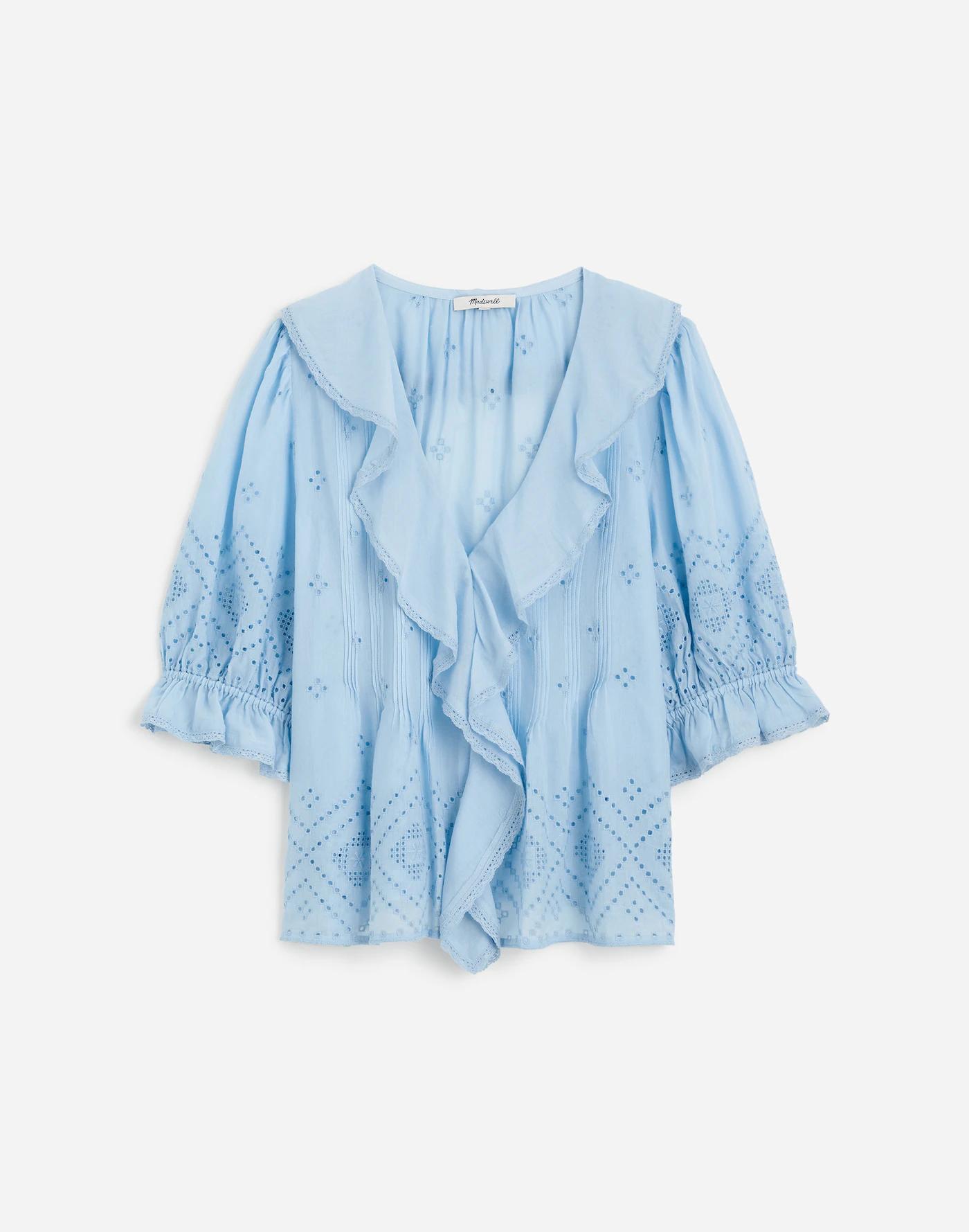 Ruffled Puff-Sleeve Top Product Image
