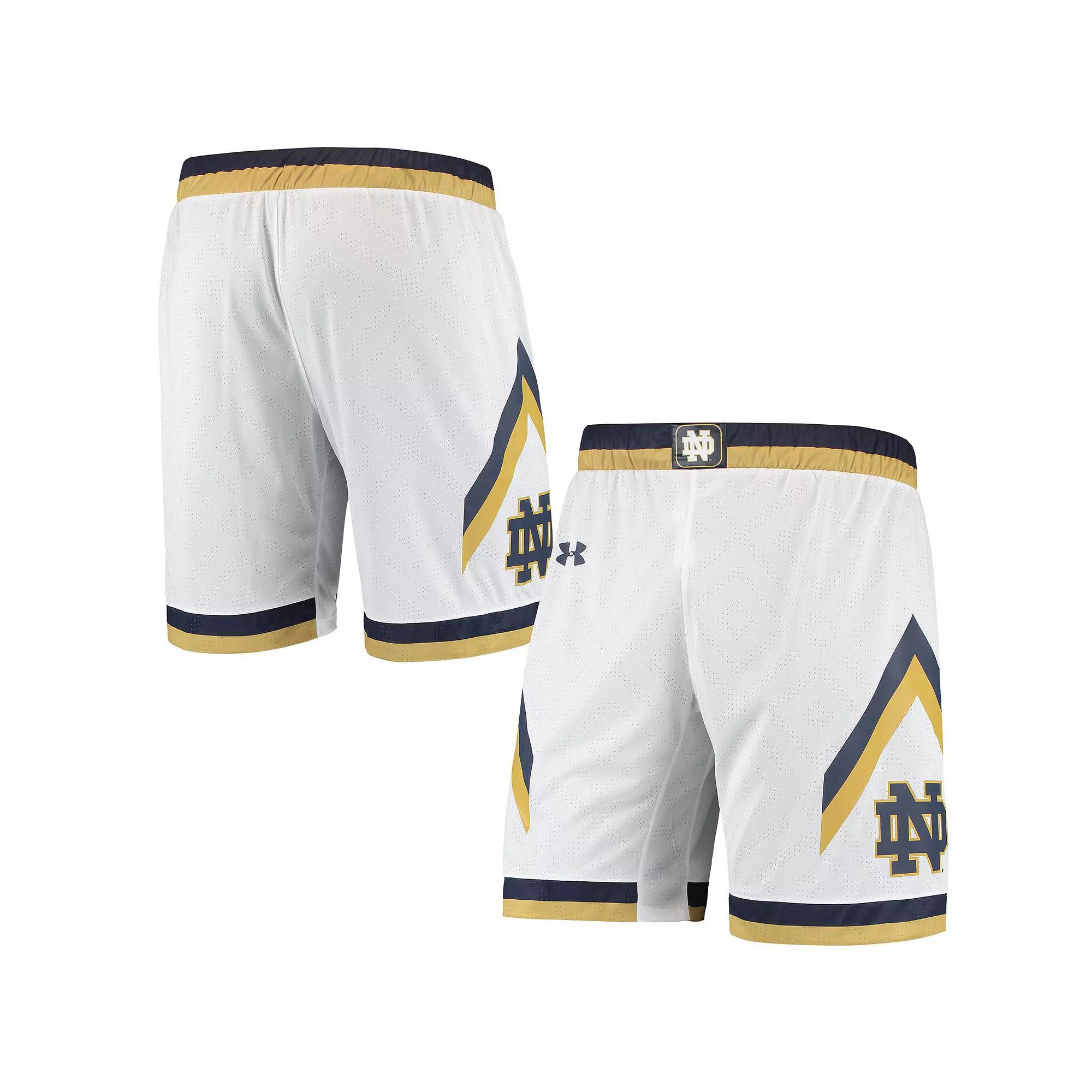 Men's Under Armour White Notre Dame Fighting Irish Replica Basketball Short, Size: XL Product Image
