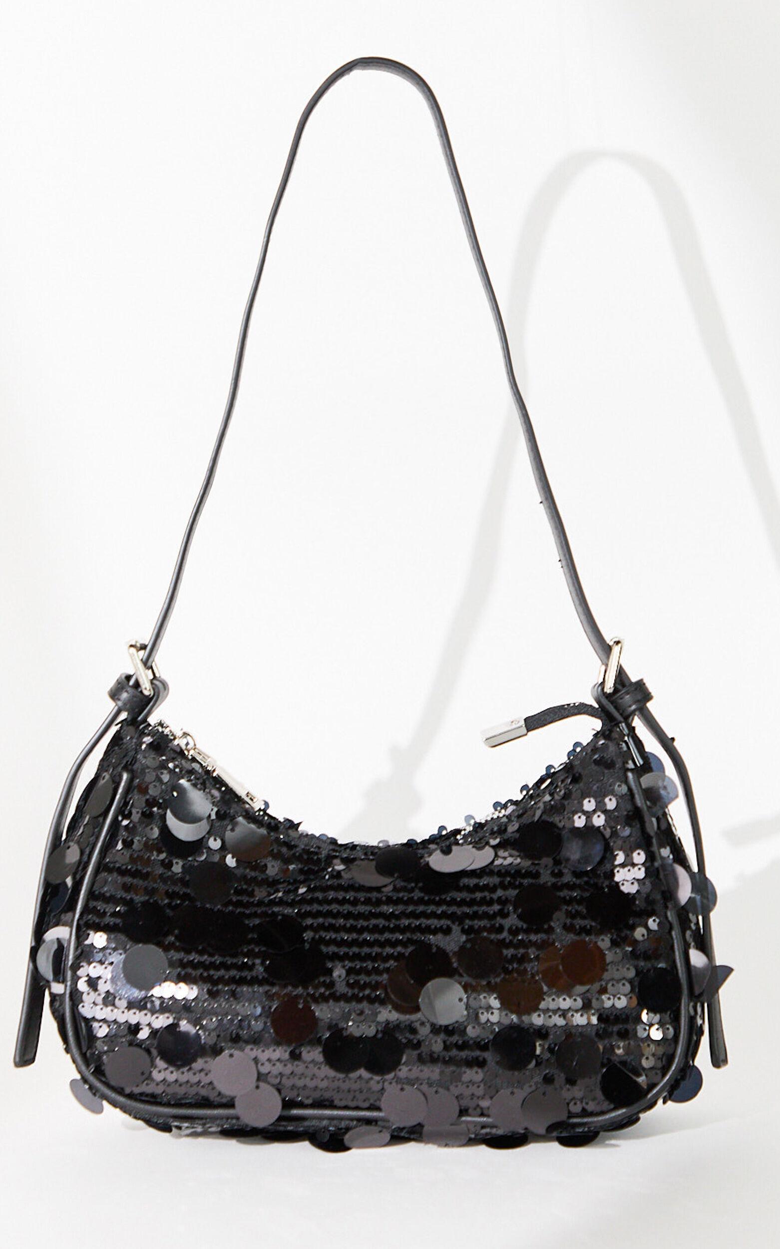 Wilma Bag - Sequin Shoulder Bag in Black Product Image