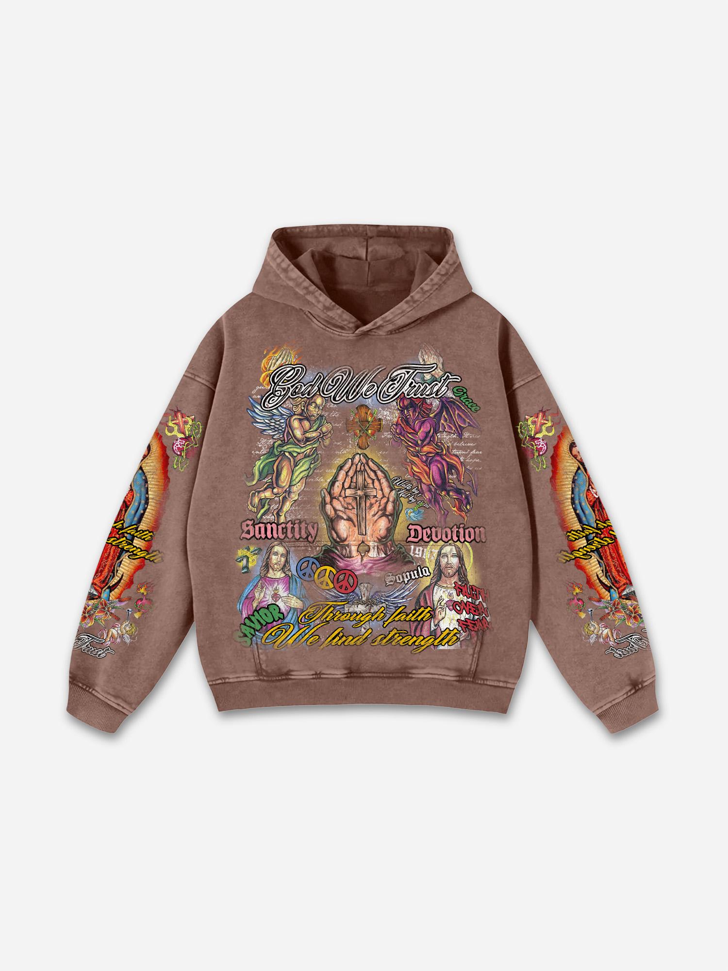 Fly By Choice X Spacestation Graphic Print Acid Wash Hoodie Product Image