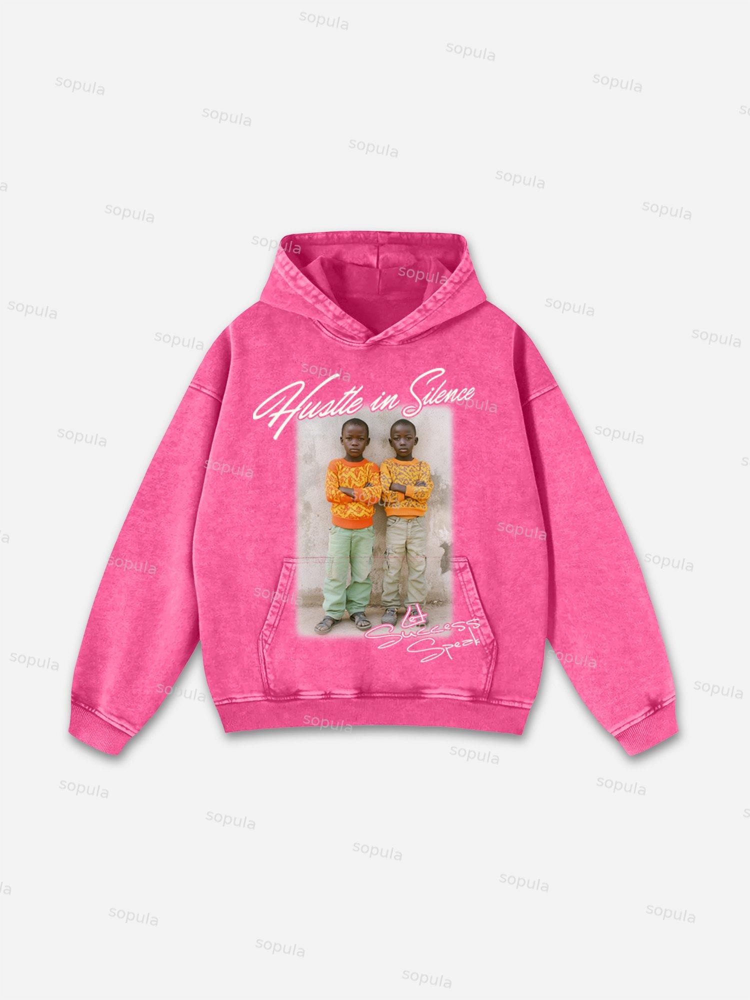 Hustle Street Character Graphic Washed Hoodie Product Image