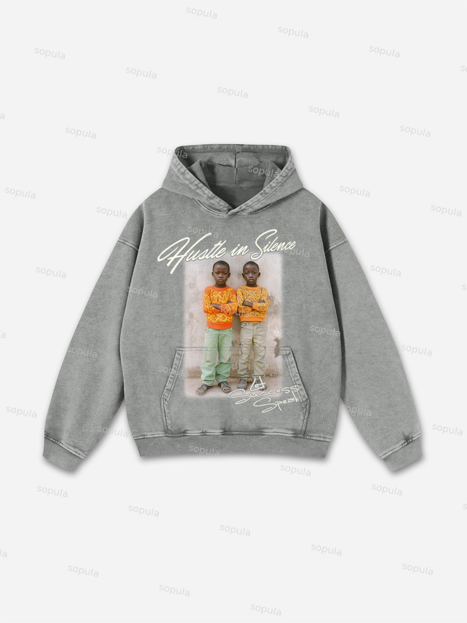 Hustle Street Character Graphic Washed Hoodie Product Image