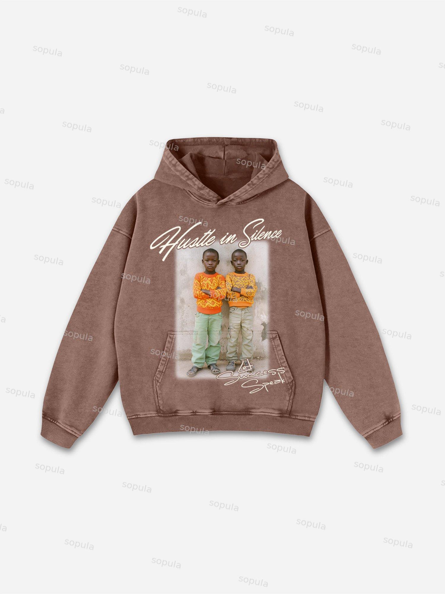 Hustle Street Character Graphic Washed Hoodie Product Image