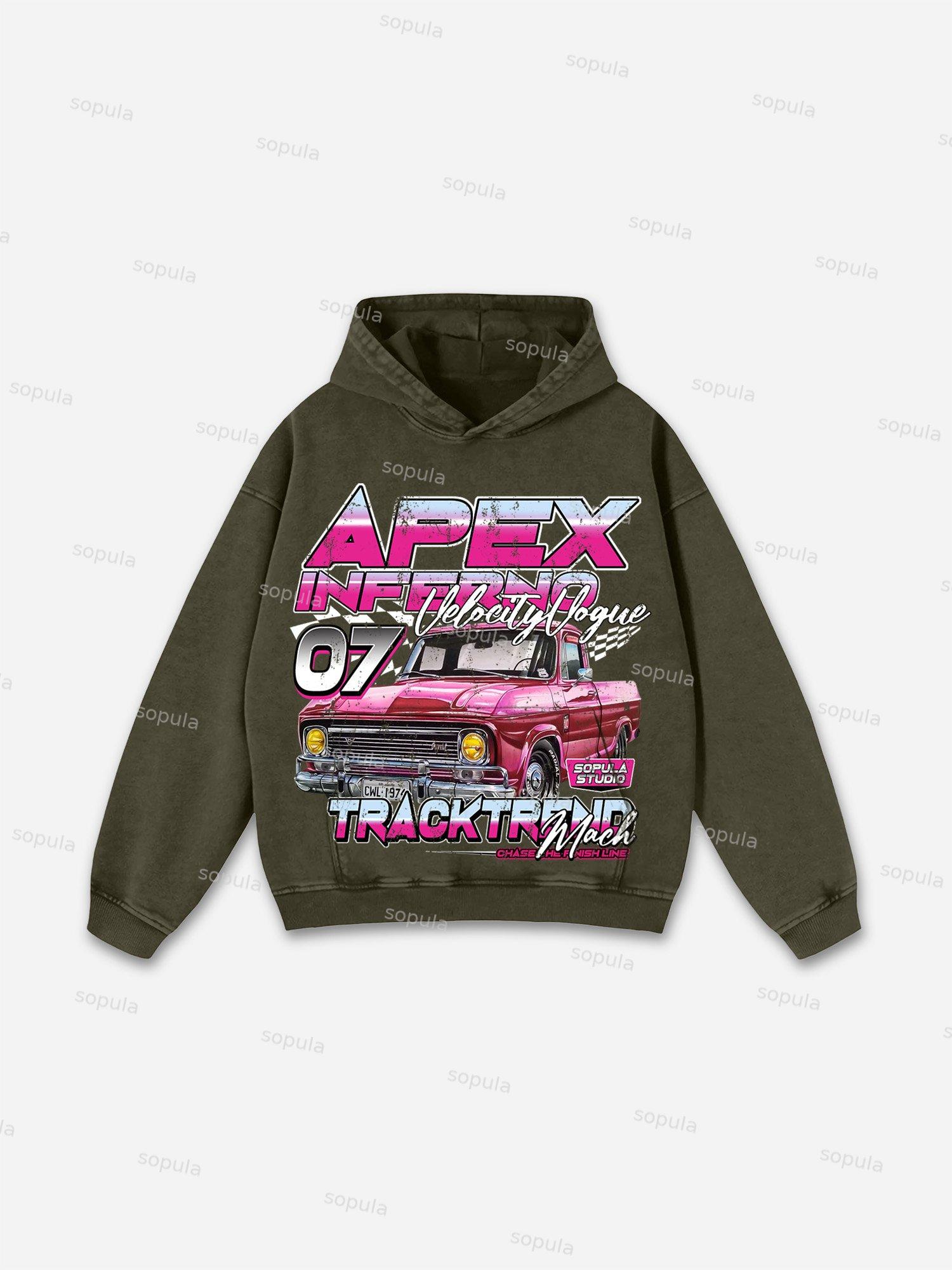 Sopula Virgin Mary Praying Washed Pocket Hoodie Product Image