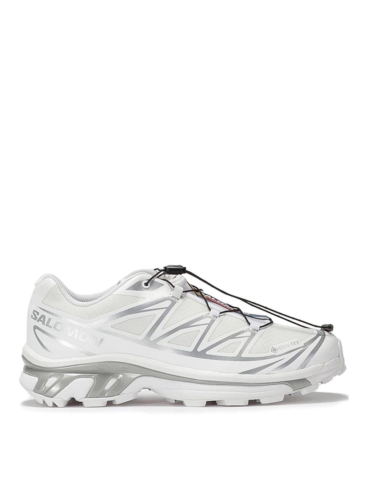 SALOMON Mens White White Silver Xt-6 Gtx Quick-lace Mesh Low-top Trainers Product Image