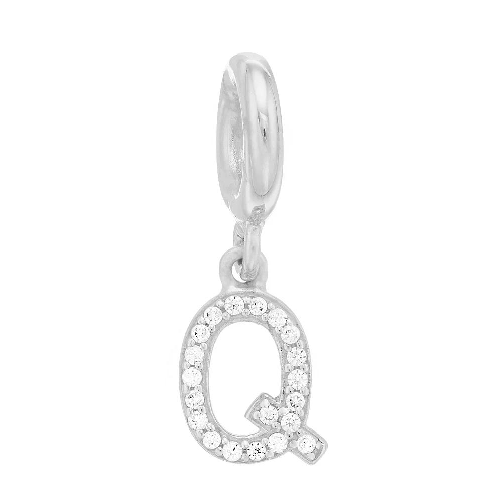 SIRI USA by TJM Sterling Silver Cubic Zirconia Initial Charm, Women's Product Image