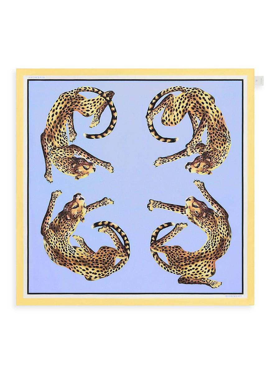 Womens Square in Silk with 4G Leopard Print Product Image