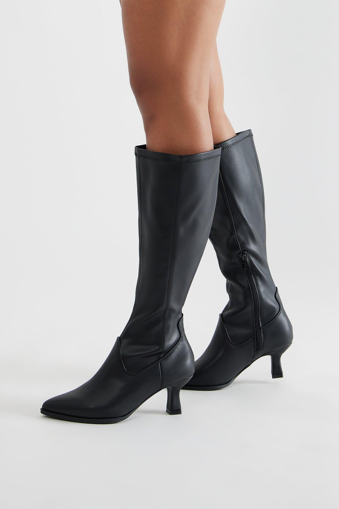 Declan Knee High Boots - Black Product Image