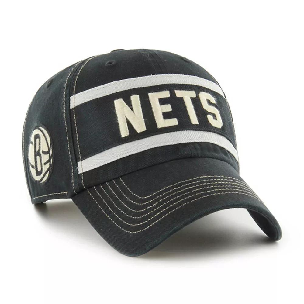 Men's '47 Black Brooklyn Nets Quick Snap Clean Up Adjustable Hat Product Image