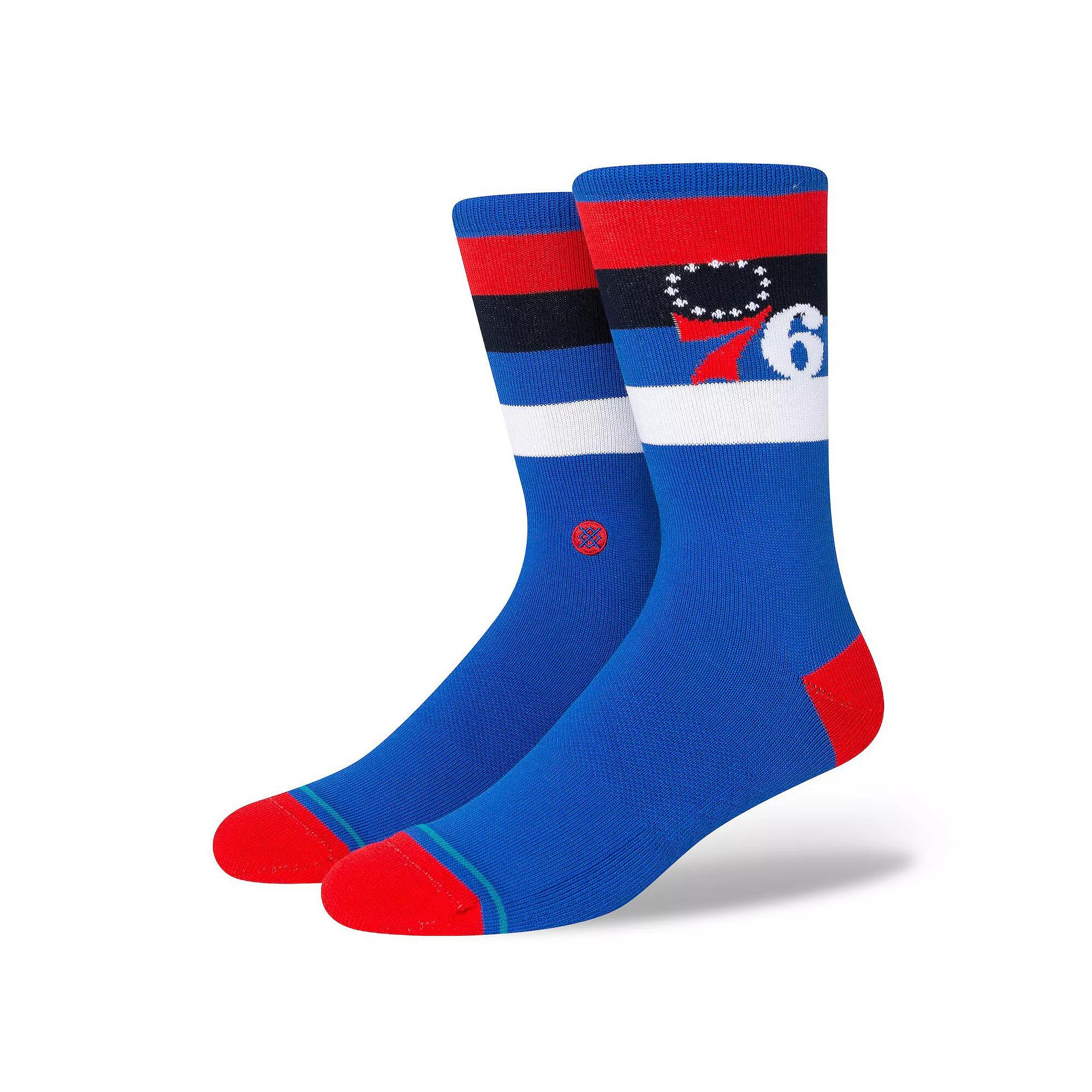 Stance Philadelphia 76ers Stripe Crew Socks, Men's, Size: Large, 76r Blue Product Image
