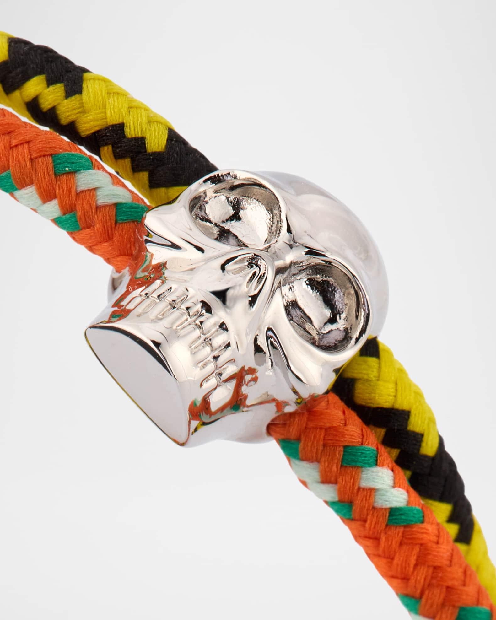 Men's Skull Multi-Rope Cord Bracelet Product Image