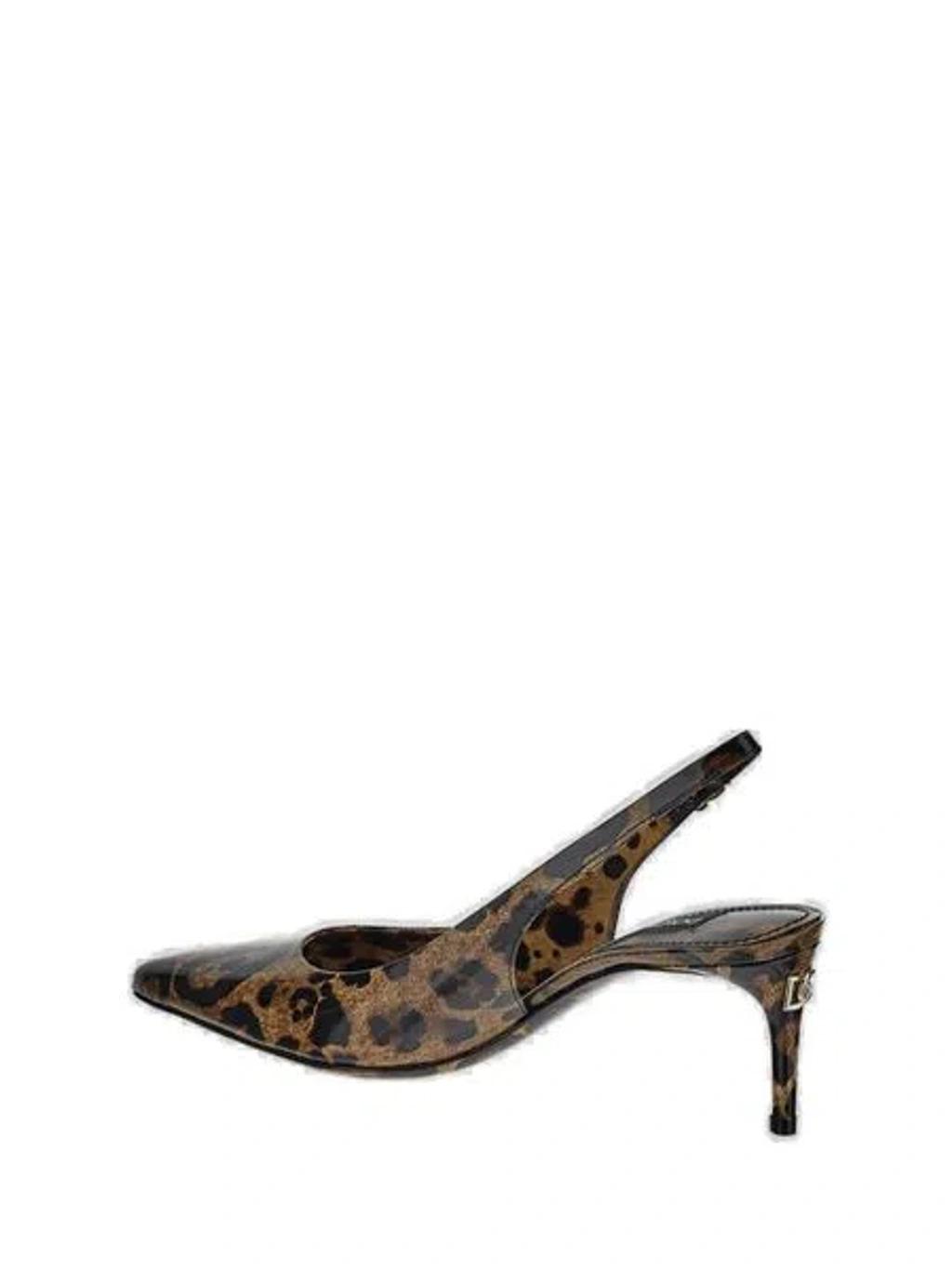 DOLCE & GABBANA Luxurious Leopard Printed Slingback Pumps For Women In Lavender Product Image