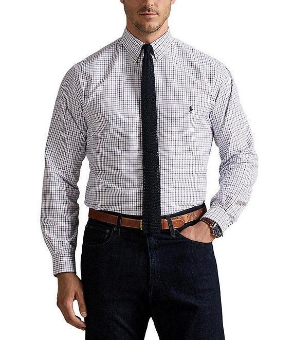 Polo Ralph Lauren Big & Tall Classic Fit Performance Stretch Plaid Check Oxford Long Sleeve Woven Shirt Product Image