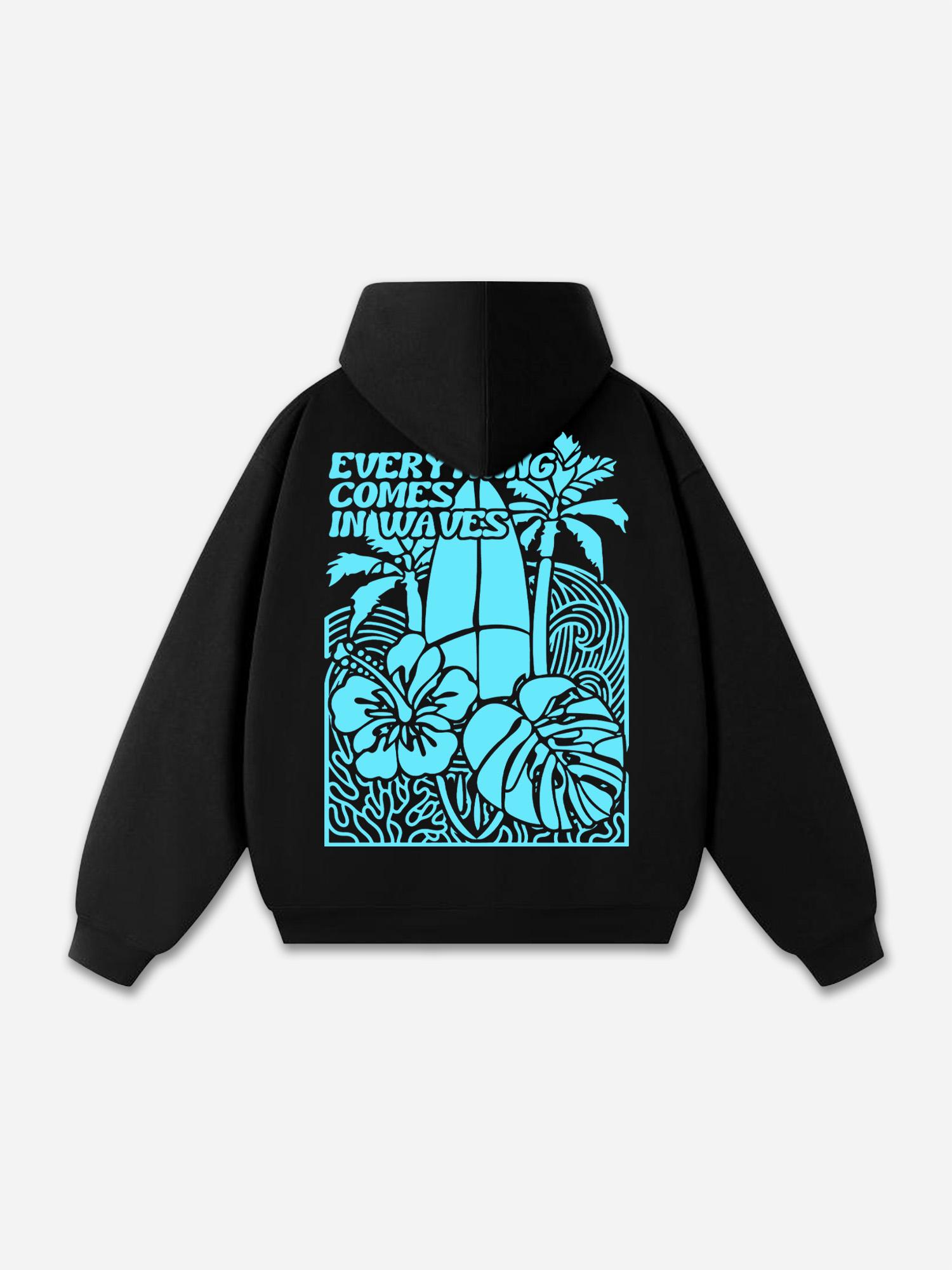 Sopula Everything Comes In Waves Vacation Graphic Oversized Hoodie Product Image