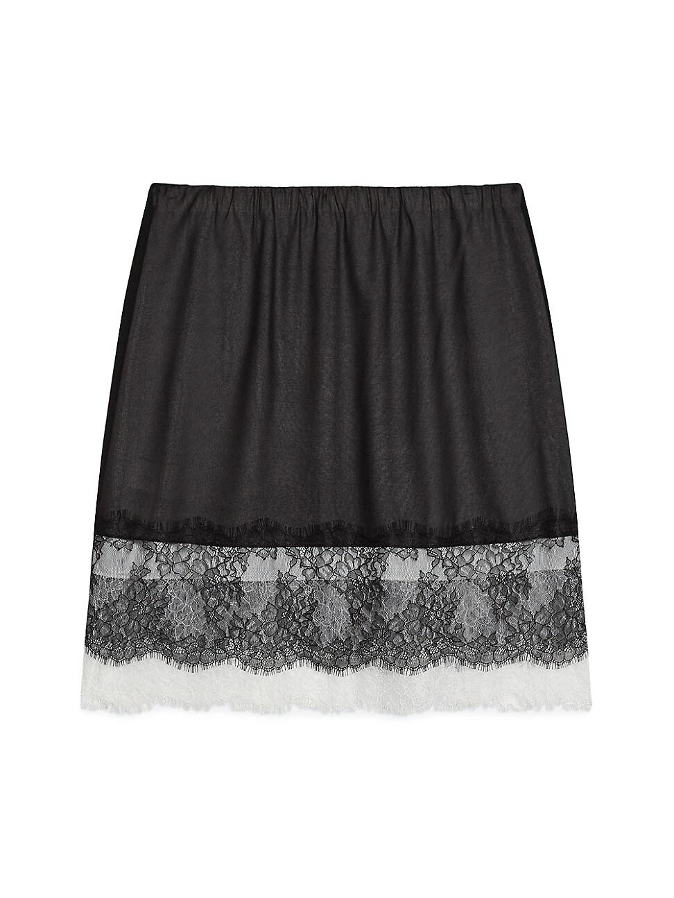 Womens Lace Slip Miniskirt Product Image
