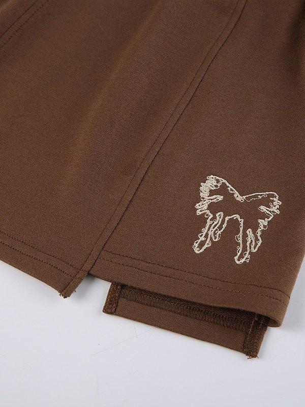 Irregular Butterfly Embroidery Mini Skirt Product Image