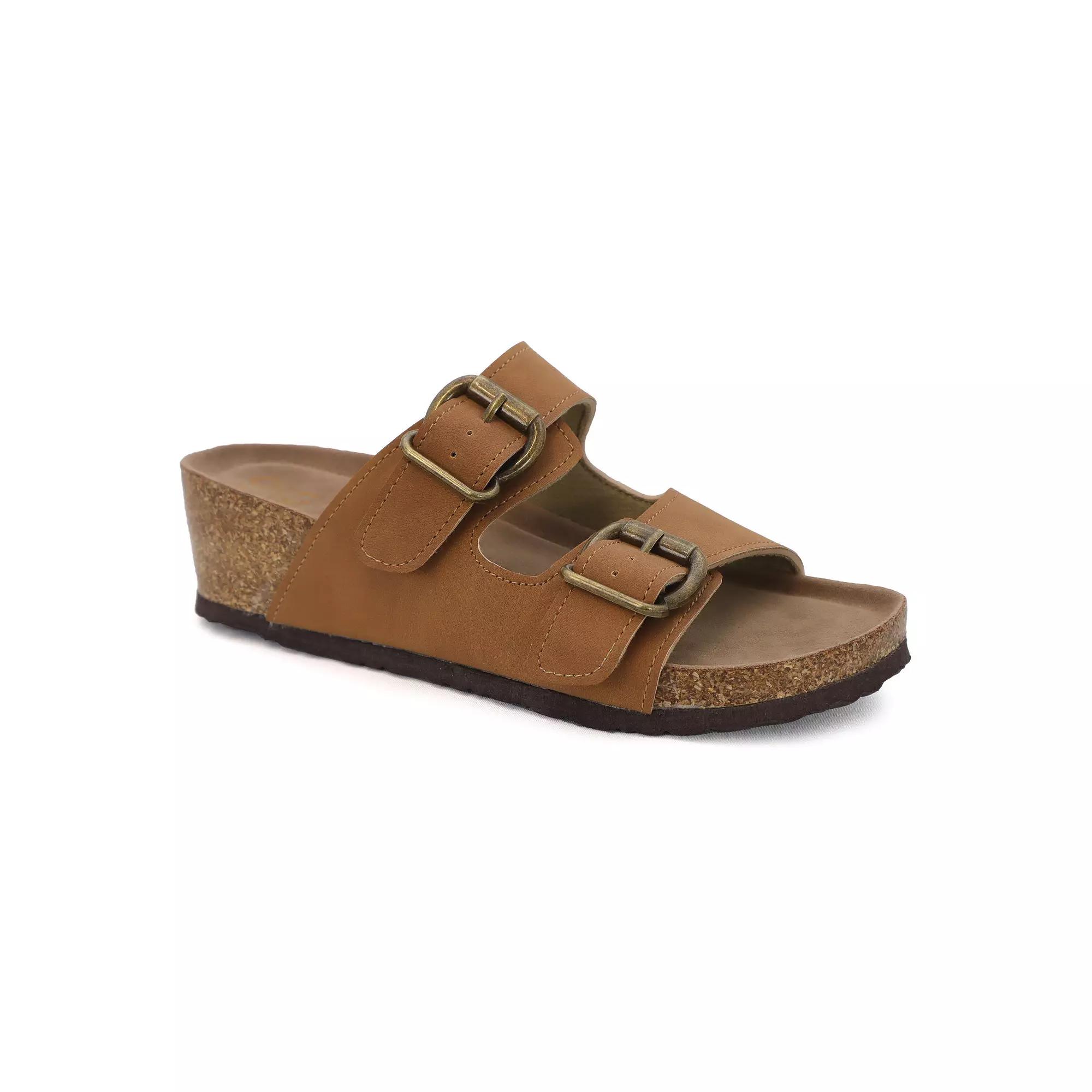 Yoki Lorayn-10 Women's Wedge Slip-On Sandals,  Product Image