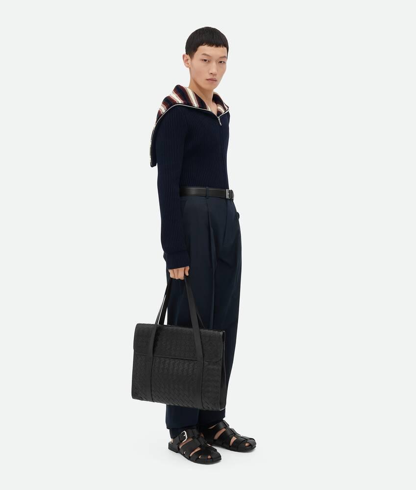 Men's Cotton Striped Cardigan in Navy/rust/chalk Product Image