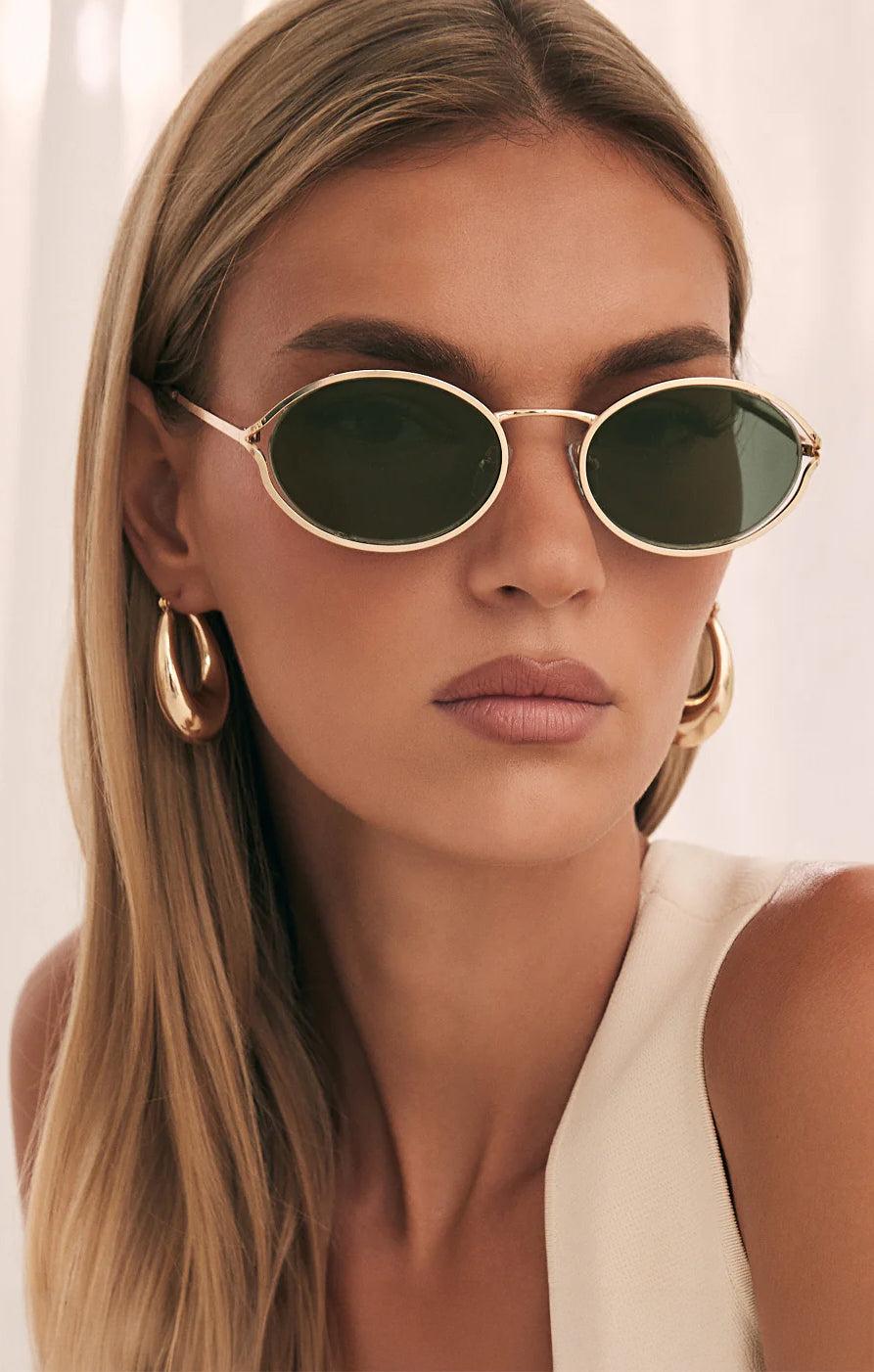 Banbé Eyewear The Sampaio Sunglasses ~ Gold/Olive Product Image